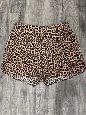 eesome Leopard Print High-Waist Shorts - Black & Brown